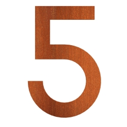 Huisnummer 5 - Cortenstaal (72x5x120mm)