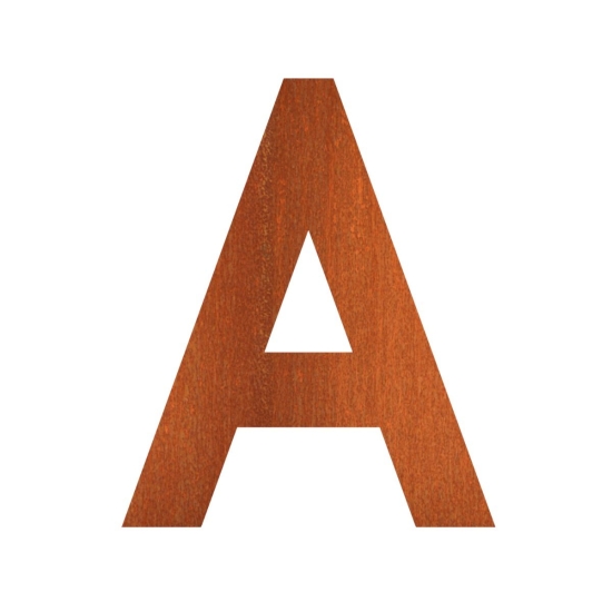 letter A - Cortenstaal (75x5x90mm)