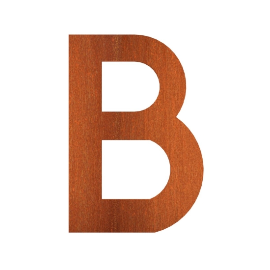 letter B - Cortenstaal (62x5x90mm)