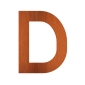 letter D - Cortenstaal (70x5x90mm)