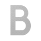 letter B - RVS (62x5x90mm)