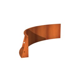 Keerwand binnenbocht - Cortenstaal (2000x2000x600mm)