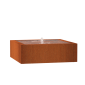 Watertafel met 1 Fontein + Led - Cortenstaal (1200x1200x400mm)