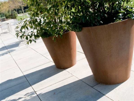 Plantenbak CONIC Schuin Rond - Cortenstaal (600x600mm)