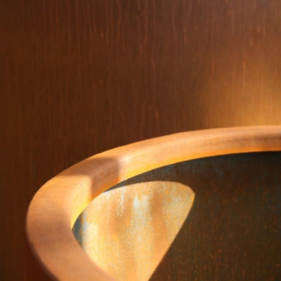 Plantenbak CONIC Schuin Rond - Cortenstaal (600x600mm)