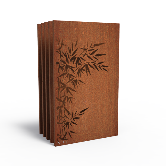 Sfeerpaneel Nature Bamboe 5 stuks - Cortenstaal (1100x50x1800mm)