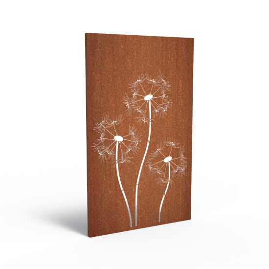 Sfeerpaneel Nature Bloemen Motief - Cortenstaal (1100x50x1800mm)