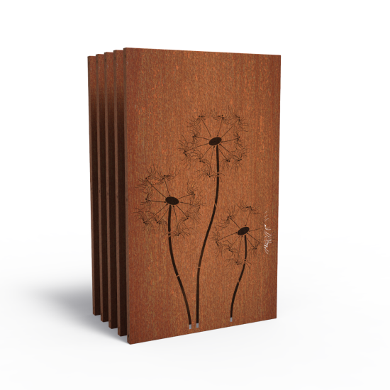 Sfeerpaneel Nature Bloemen Motief 5 stuks - Cortenstaal (1100x50x1800mm)