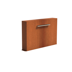 Vijvermuur Vrijstaand (incl Waterval 600 + Pomp) - Cortenstaal (1500x250x1000mm)